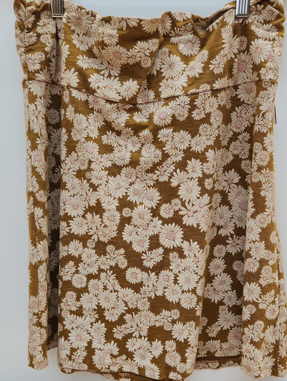 Toad&Co Mustard Floral A-Line Skirt